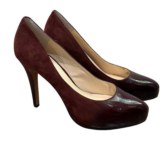 Vince Camuto Ombre Leather Suede High Heel Pumps Burgundy Wine Heels Size 9 - Picture 1 of 8